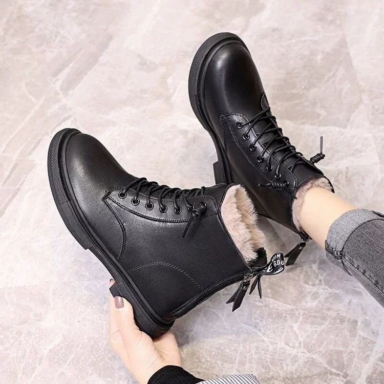 Хлопковые сапоги женские ноги маленькие зимой 2024 новый бархатный утолщение водонепроницаемый теплая сапоги Мартин британский стиль дикий прилив