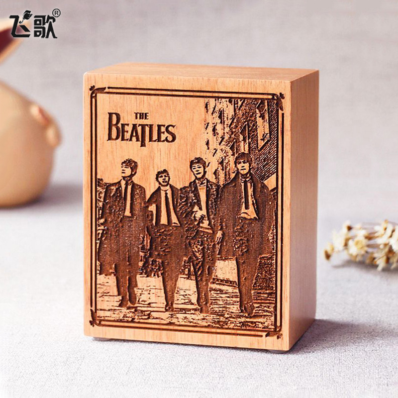 Feige retro music box wooden classical music box photo frame creative gift small gift decoration wholesale nostalgic