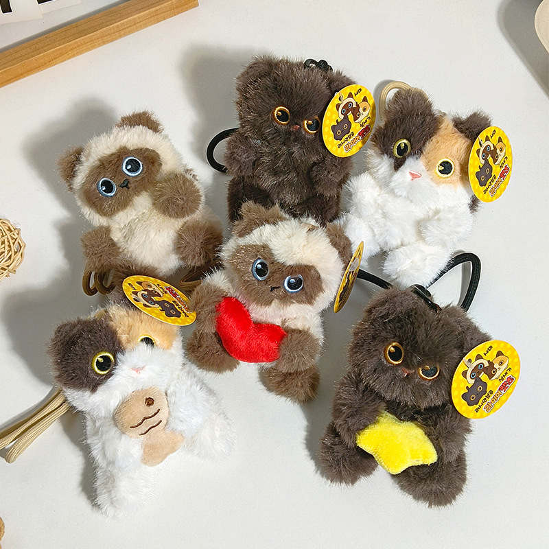 Cute Internet-Famous Cat Plush Toy, Calico Cat Siamese Cat Plush Toy, Small Pendant for Student Bags