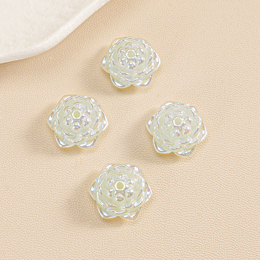 【10-20 piezas】Cuentas de Camelia y Loto 3D con Diseño de Estrella de Mar, Accesorios de Joyería, Cadena para Teléfono, Adorno Colgante para Coche