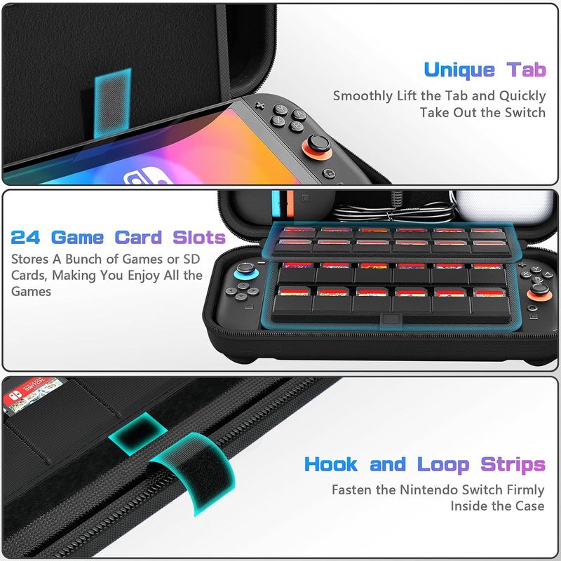 ニンテンドースイッチ第2世代コンソール収納バッグ保護カバーns2ゲームコンソール大容量電源ポータブルケースに適しています|undefined