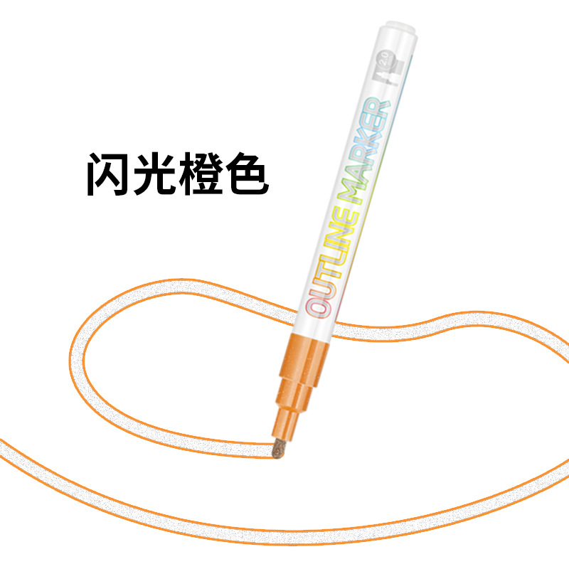 Somechi-bolígrafo de doble línea para planificador DIY, bolígrafo con purpurina para tarjetas de felicitación, marcador de graffiti para estudiantes, rotulador resaltador