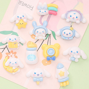 Cute cartoon long-eared puppy diy cream glue mobile phone shell hair accessories water cup stickers resin jewelry accessories wholesale
