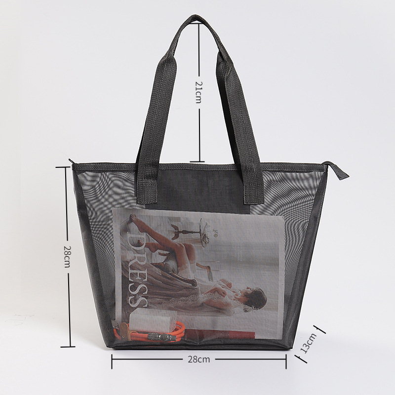 Bolsa de almacenamiento de malla transparente, bolsa de aseo portátil de viaje, bolsa organizadora de artículos diversos de malla de nailon, entrega directa del fabricante. image 25