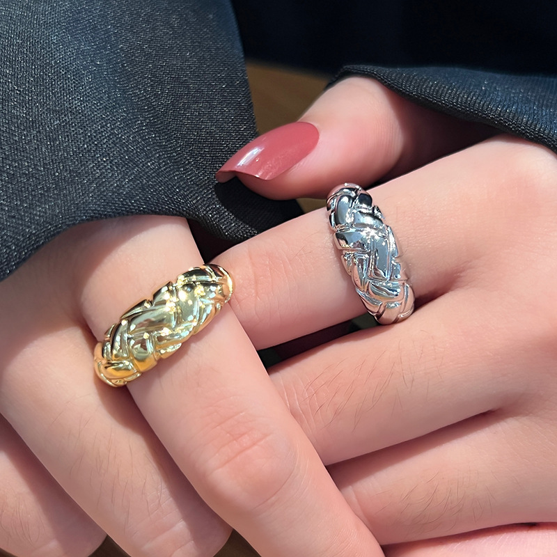Lady Geometric Silver Plated Plating Open Ring