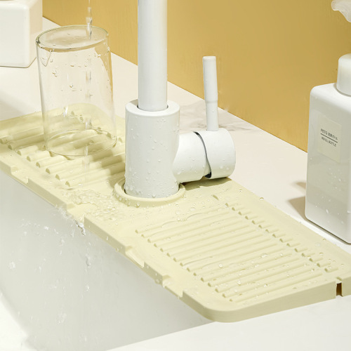 Home kitchen silicone drain pad wash basin faucet splash pad multi-functional sink drain countertop water barrier