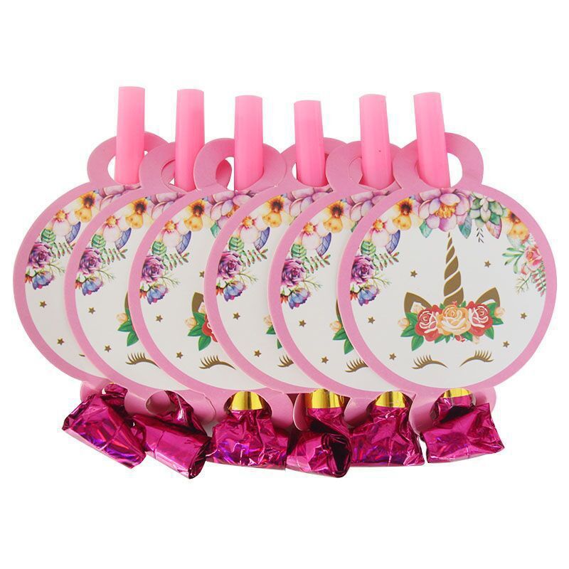 Flor unicornio Rosa plato de papel cuchillo tenedor cuchara cumpleaños mantel los niños decoración del partido suministros