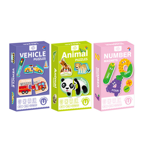 Magnetic Puzzles for Toddlers 3-6 Years Old, Multi-Theme Alphabet Animal Number Recognition Preschool Educational Toys