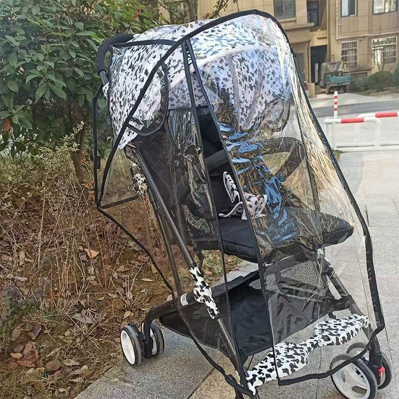 PEVA double zipper rain cover with black edges (medium size)