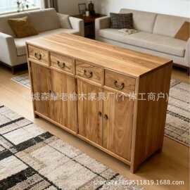 侘寂风老榆木餐边柜家居客厅电视柜装饰收纳置物柜实木禅意茶水柜