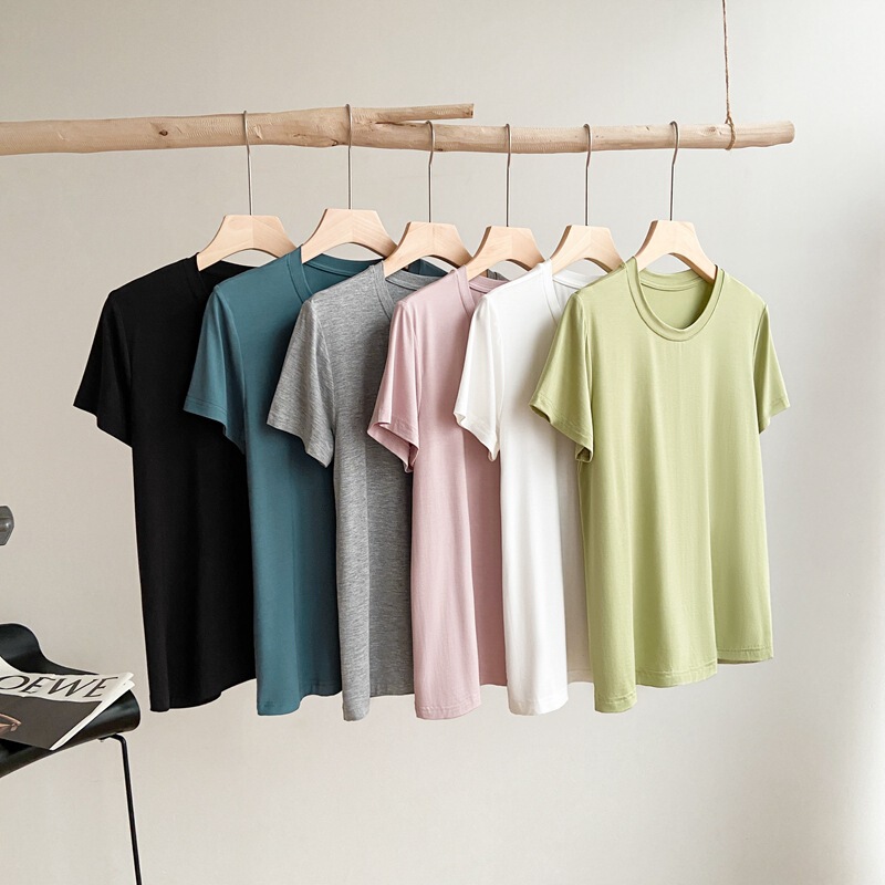 Ice-Feel Short-Sleeve Base Shirt 2026 Summer New Solid Color Thin Casual Round Neck Short-Sleeve T-Shirt Women's Top Tee Shirt