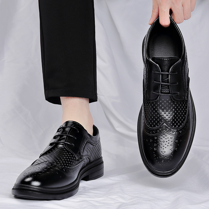 Mocasines de cuero suave de verano, zapatos de cuero casuales de negocios para hombre, zapatos de hombre, zapatos derby para hombre, éxito de ventas en TikTok