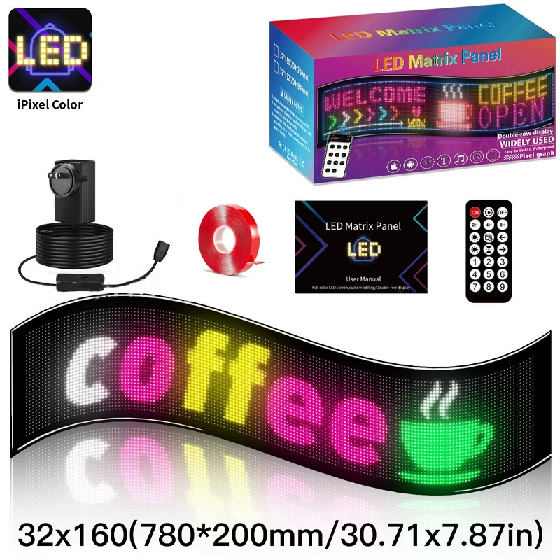 Popular Flexible LED Advertising Soft Screen APP Bluetooth Display Scroll Wording Double Row Store Signboard Display Soft Screen