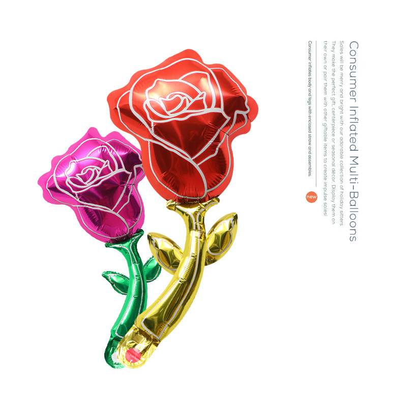 Decoración de la habitación de la boda accesorios de fotografía globo pequeño tamaño rosa flor dibujos animados película de aluminio regalo globo