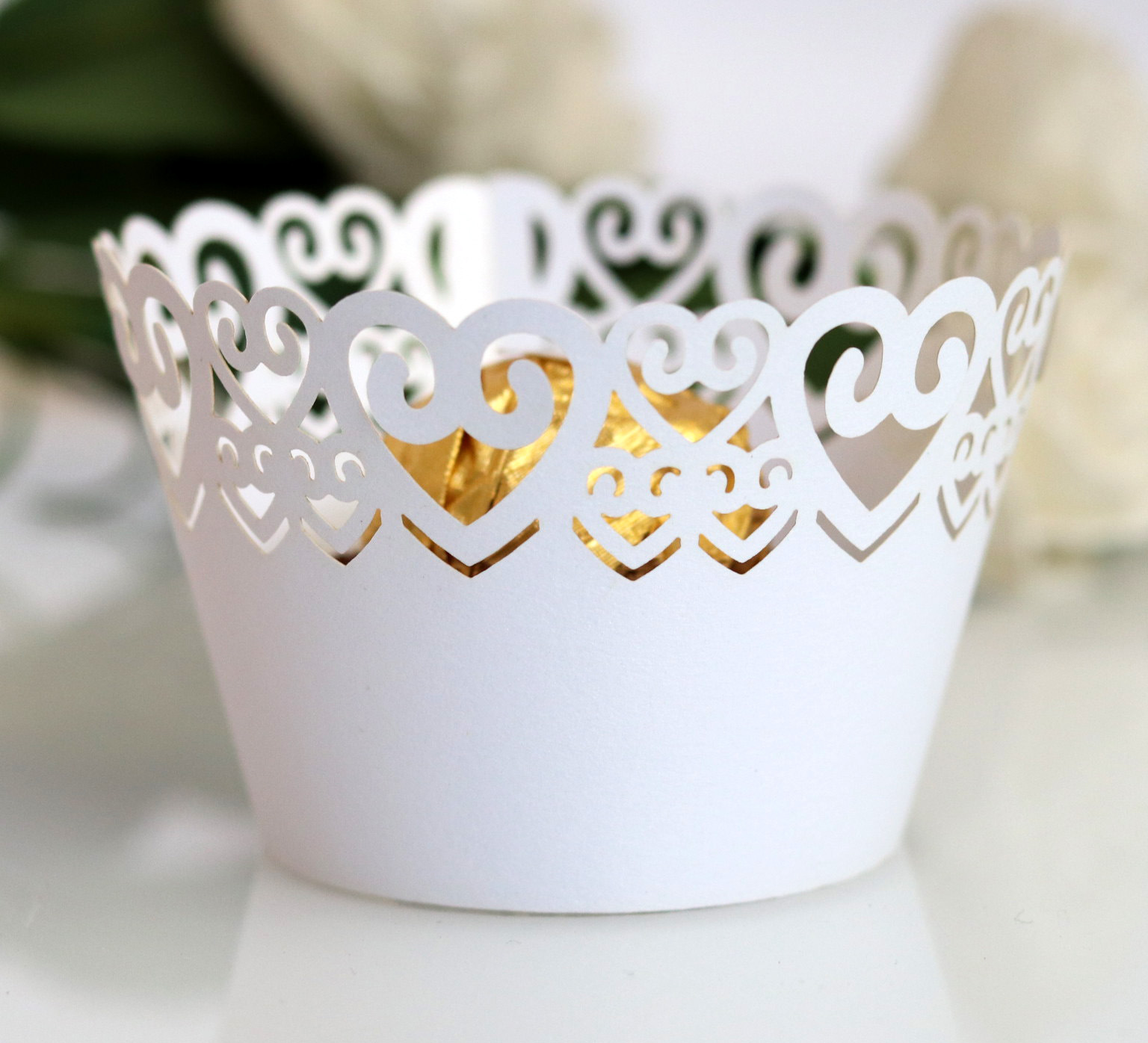 现货 甜品台蛋糕纸围边 激光镂空结婚爱心蛋糕纸杯 浙江厂家直销