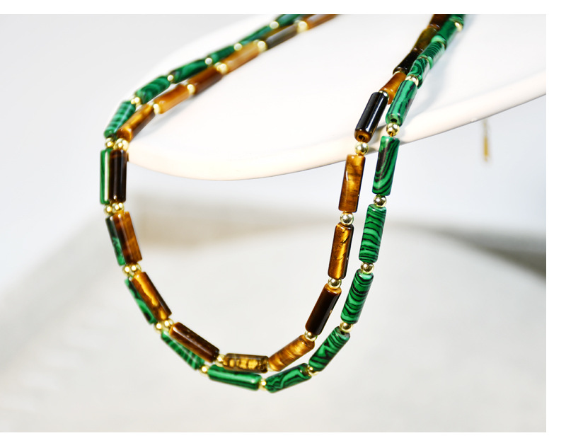 Retro Geometric natural stone Beaded Necklace