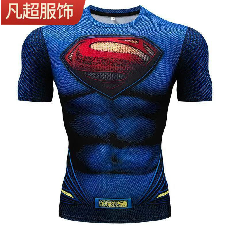 T-Shirt Spiderman Clothes Digital 3D Short Sleeve Top Men's Fitness Superhero T-Shirt Men's Printed Sports Knight