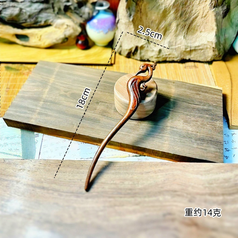 新中式金丝檀发簪木制品雕刻簪子汉服头饰古风挽发木簪高级盘发钗|undefined