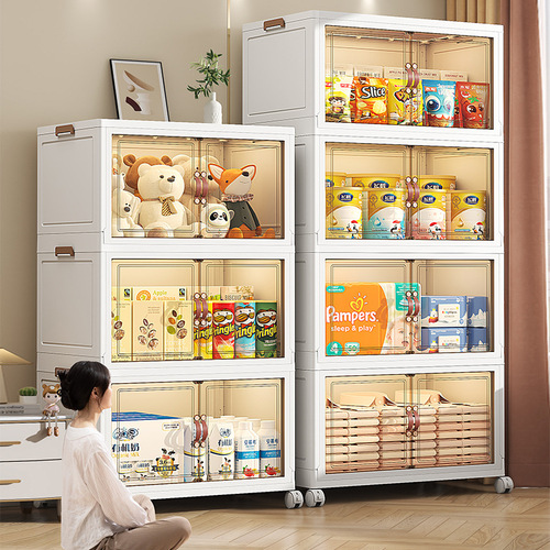 Foldable storage cabinet baby wardrobe storage cabinet installation-free storage cabinet home children's clothes and toys storage box