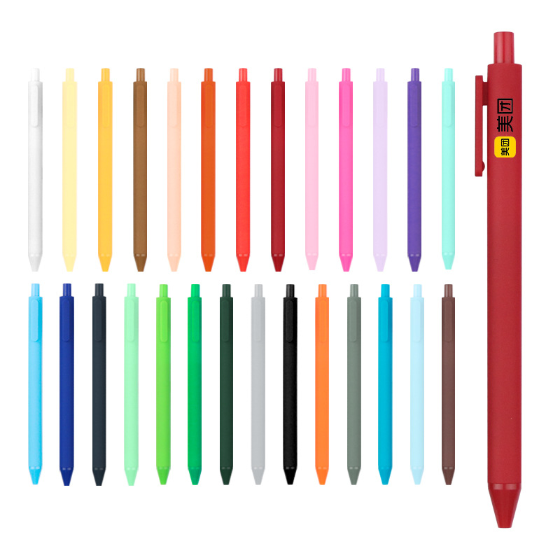 Bks Custom Logo Retractable Gel Pens in Macaron Colors, Available in Multiple Colors, Press-Type Ballpoint Pens, Promotional Pens Wholesale