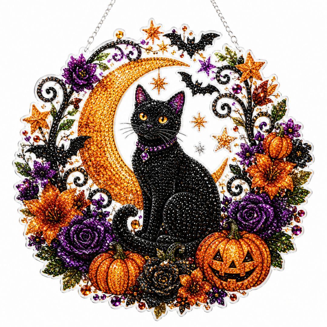 Crescent Moon Black Cat