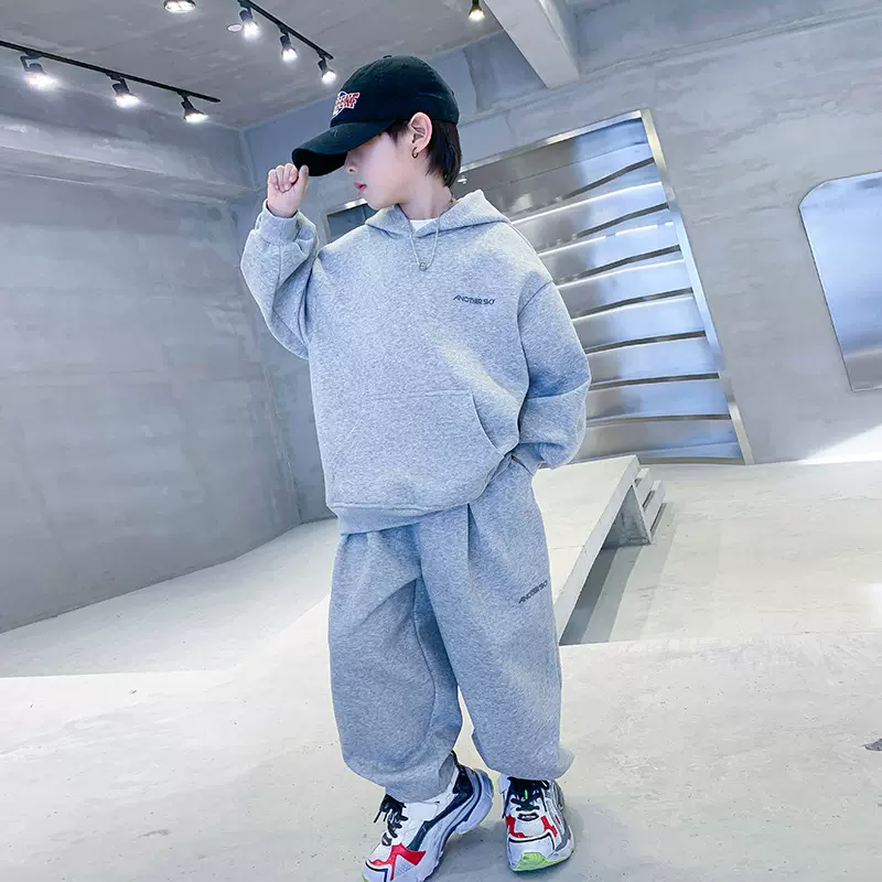 湖州织里童装男童套装秋季2025新款儿童服装中大童卫衣两件套潮牌