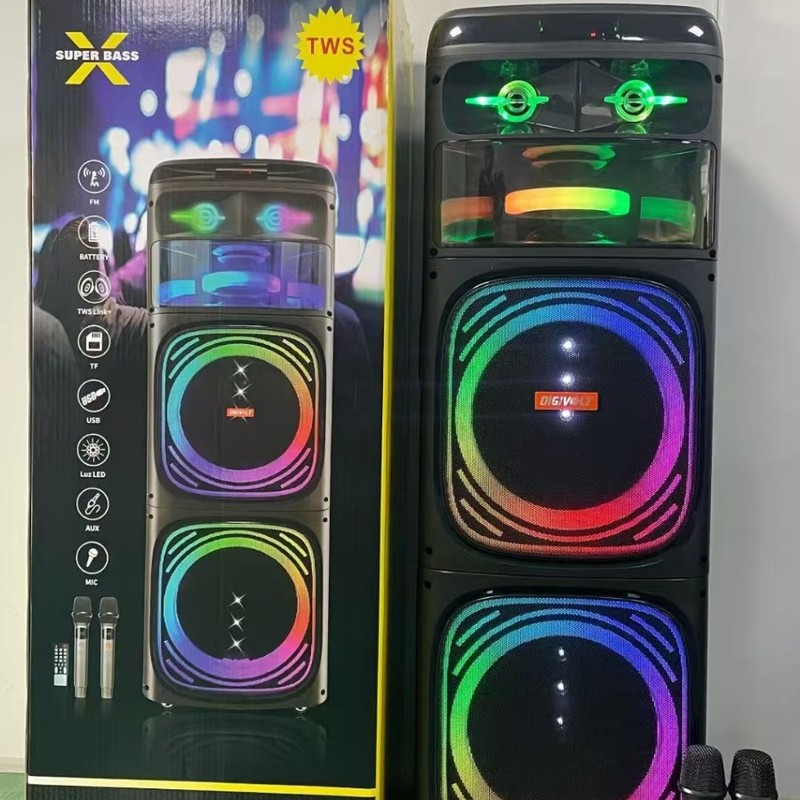 蓝牙音箱DG-W1002.双10寸工厂直销户外带灯无线音响出口南美印尼|undefined