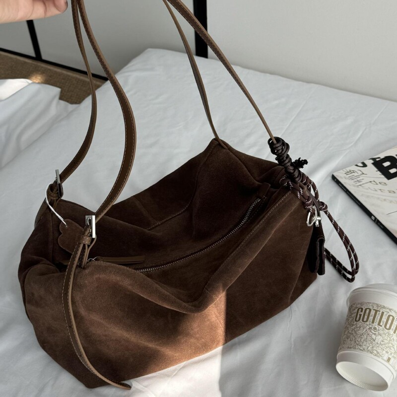 Retro Nubuck Leather Bag for Women 2025 New Fashion Large Capacity Simple Pillow Bag Casual Commuter Bag Armpit Bag Retro Nubuck Leather Bag for Women 2025 New Fashion Large Capacity Simple Pillow Bag Casual Commuter Bag Armpit Bag