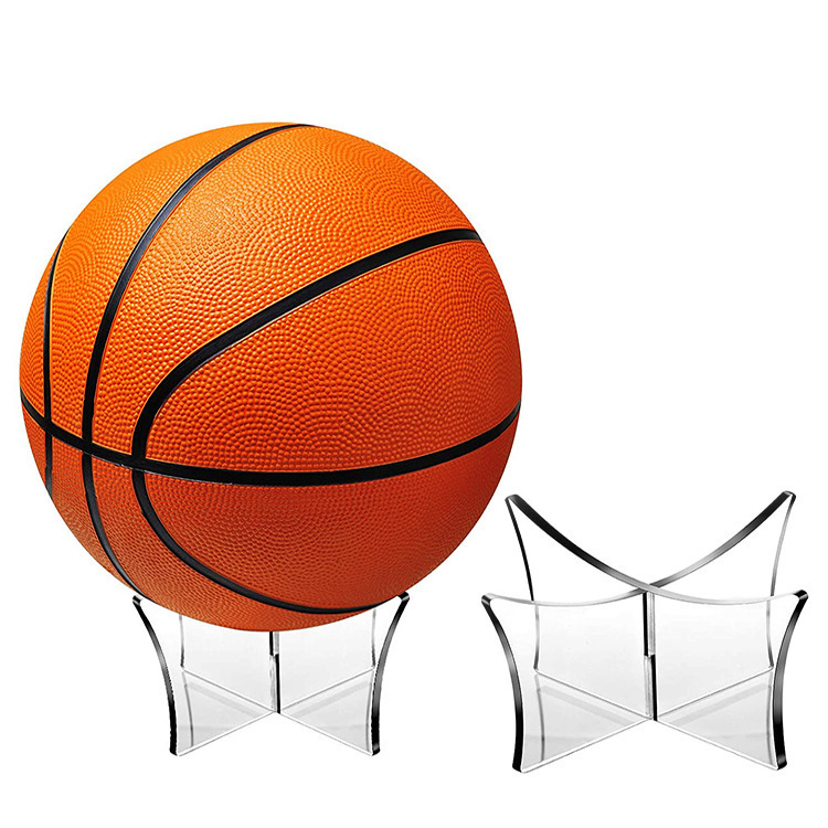 Cross-border ball display stand basketball football volleyball stand transparent display base ball holder acrylic ball rack