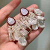 Earrings drop-shaped pearl