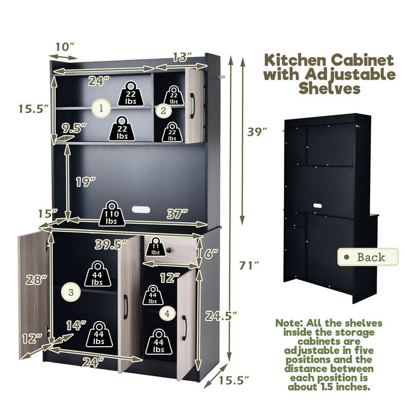 Aparador gabinete simple moderno multi-funcional armario cocina comedor de almacenamiento gabinete de té gabinete de almacenamiento del hogar