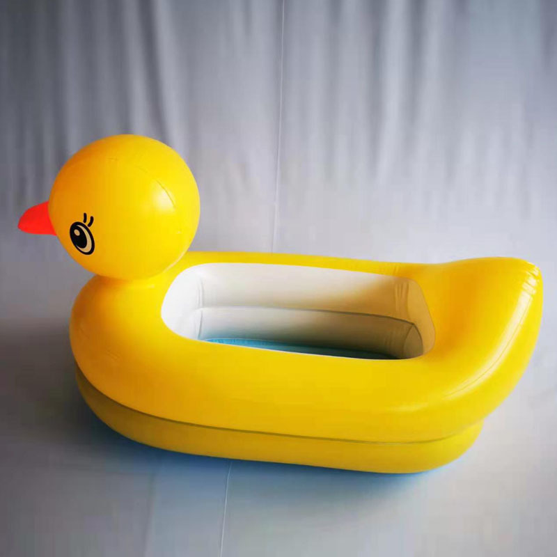 メーカー卸売 厚手の小さな黄色いアヒル型スイミングプール 水上浮遊プール インフレータブル式 屋内外兼用 子供用スイミングプール|undefined