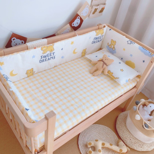 Baby Crib Bed Surround Anti-Collision Cotton Pure Cotton Baby and Children Spliced ​​Bed Surround Bedside Soft Bag Small Bed Fence Thickened Type