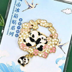 新款徽章文创二次元动漫卡通国风熊猫金属冰箱贴logo个性创意徽章