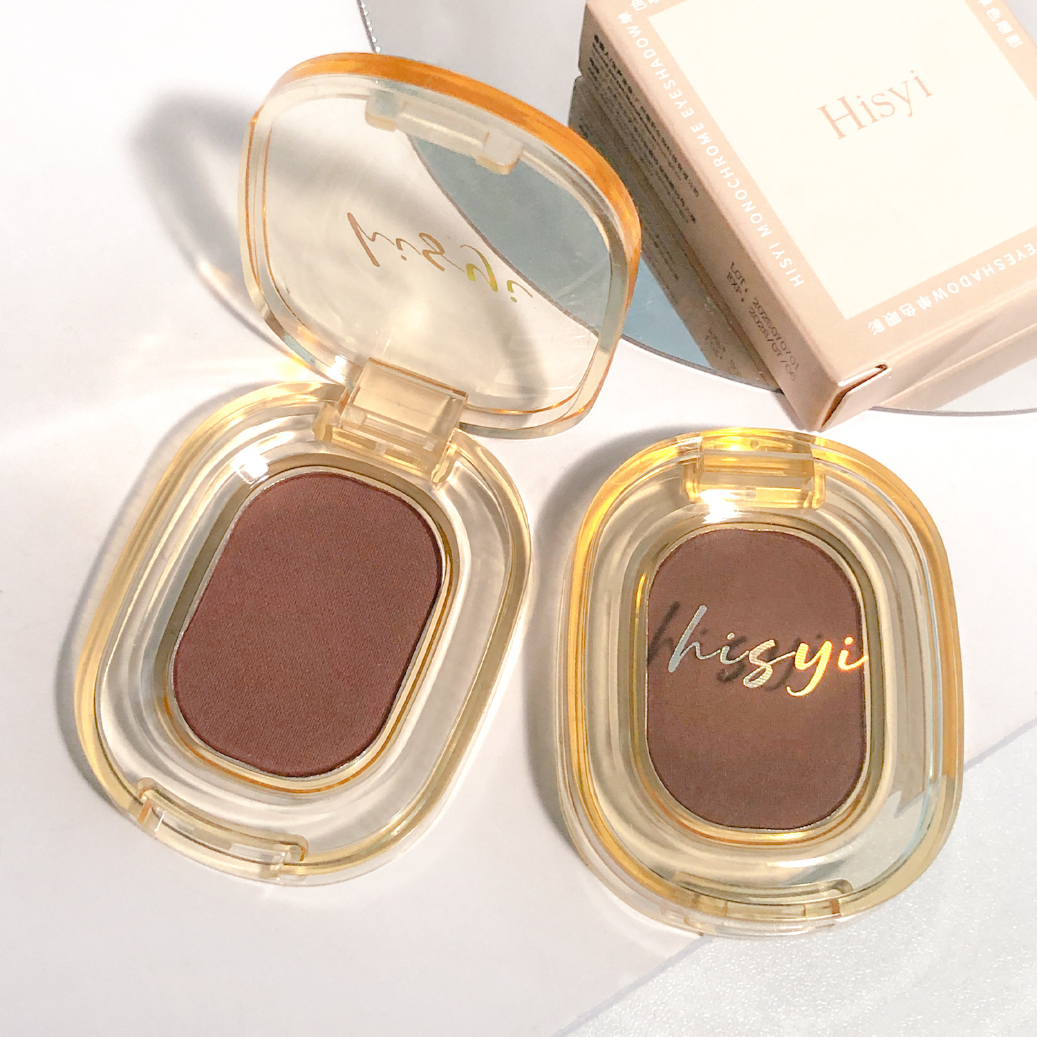 Hisyi Single Color Eyeshadow Red Brown Pure Desire Atmosphere Eyeshadow Matte Long-Lasting Makeup Base Color for Lower Eyelids