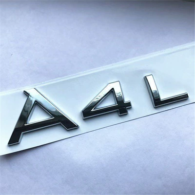 Suitable for Audi rear lettering and four-ring emblem, A6L, A4L, A8L/Q3/Q5/Q7 rear lettering and car emblem (Car logo) - standard-a4l