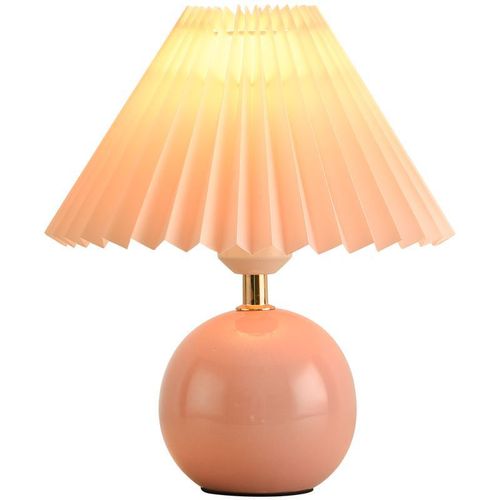 Creative table lamp pleated girl's bedroom night light Nordic internet celebrity ins atmosphere ceramic decorative bedside table lamp