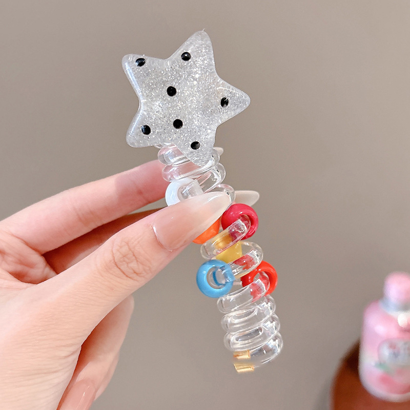 Gradiente de color gelatina línea telefónica cabello anillo cabeza cuerda para mujeres 2025 nueva banda de goma de cola de caballo alta toque de sombrero sin rastro temperamento