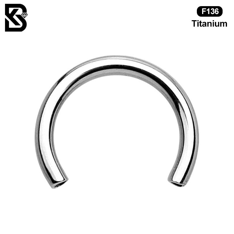 F136 Titanium Internally Threaded U-Shaped C-Bar Horseshoe Bar Nose Ring Replacement Bar Piercing Jewelry Accessories Wholesale Cross-Border Hot Sale