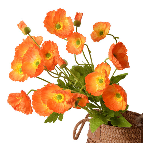 Simulated poppy bouquet, home hotel road leading wedding decoration poppy flower manufacturer wholesale