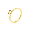 Fashionable gemstone ring stainless steel, jewelry, zirconium, simple and elegant design, 750 sample gold, golden color, on index finger