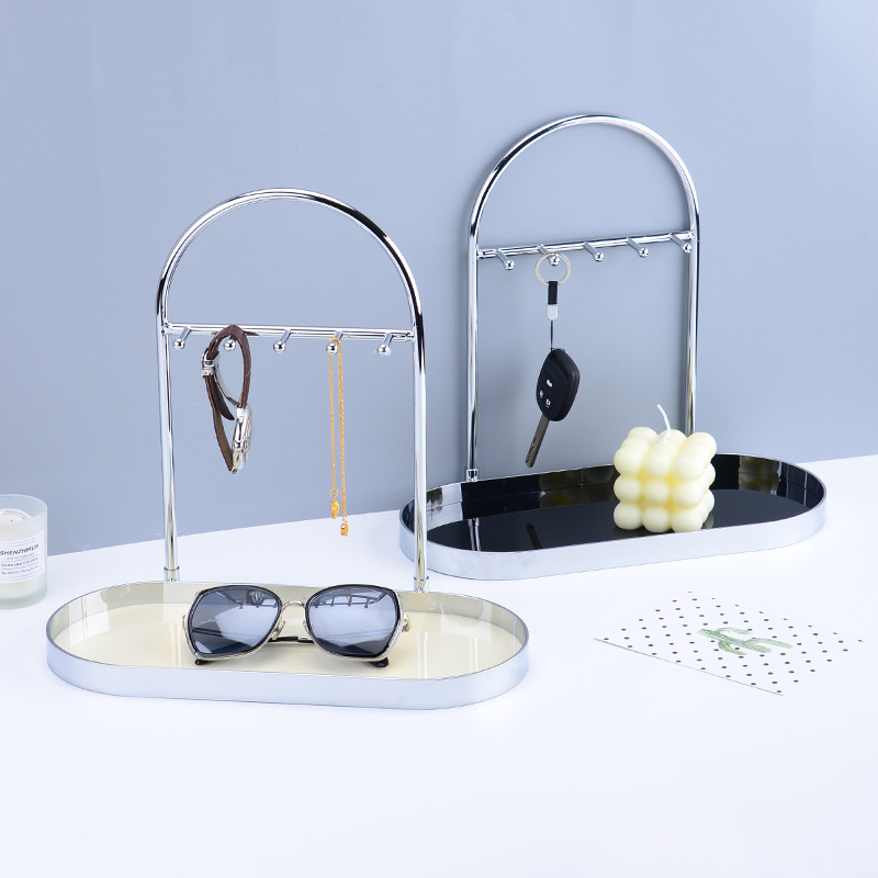 Light Luxury Metal Jewelry Key Rack Jewelry Desktop Storage Rack Multi-layer Entrance Acrylic Pendant Storage Rack