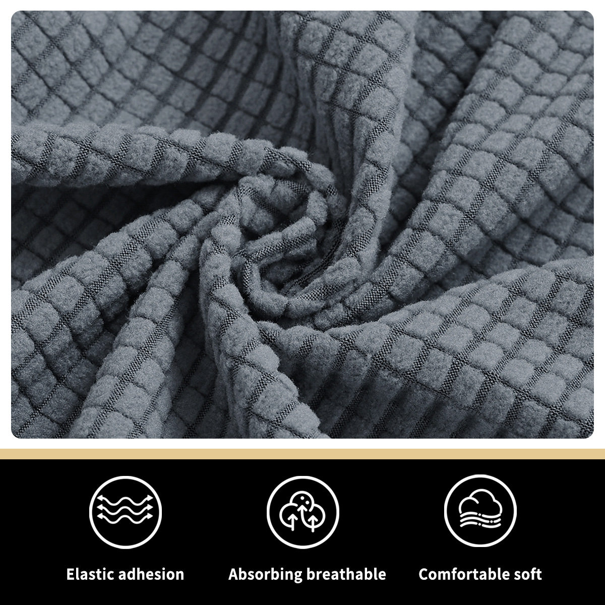 Transfronterizos sólidos elásticos agitando pelusa cubierta de taburete cuadrado cubierta de asiento de pies cubierta de polvo cubierta de sofá cubierta de taburete