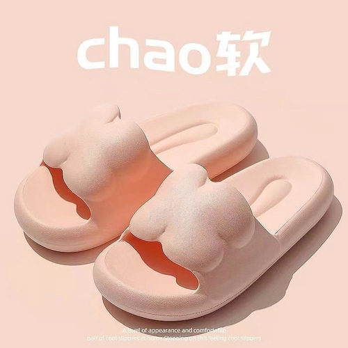 Summer Home Flat Wear-resistant Slippers for Women, Bathroom Shower Cooling Slippers for Couples, Soft Sole Non-slip Indoor and Outdoor One-piece Slippers