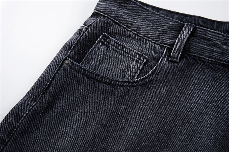 Men's Distressed Straight Leg Jeans Artistic Street Style Black Gray Oil Painting Pattern Casual Normcore mid Waist Zipper Fly_mkmklike.com