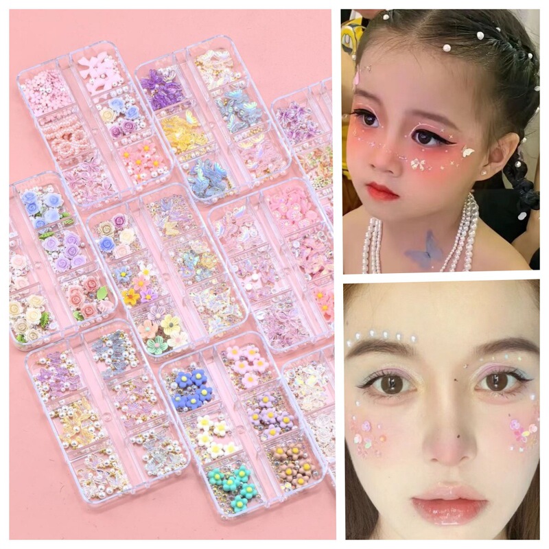 Cross-border New Nail Art Jewelry Bow Flower Pearl Red Riding Book Nail Decoration DIY Mobile Phone Shell Glue Dropping Material
