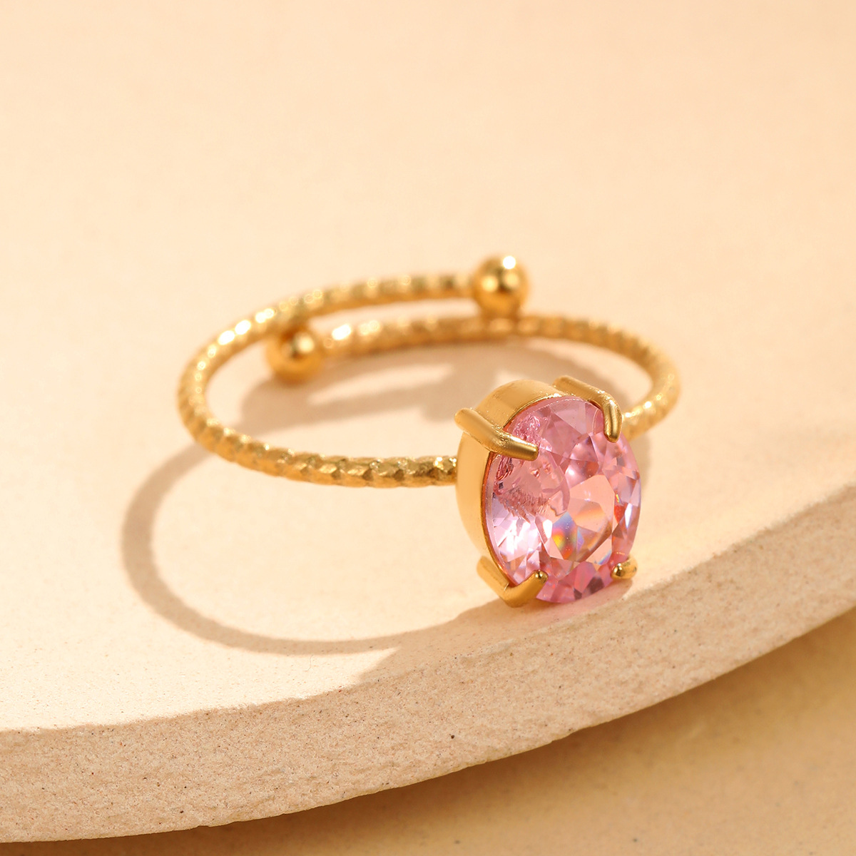 fashionable one size ring with zircon stainless steel