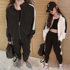 女童衛衣套裝新款2024春裝網紅兒童運動服春季洋氣女大童衣服春款