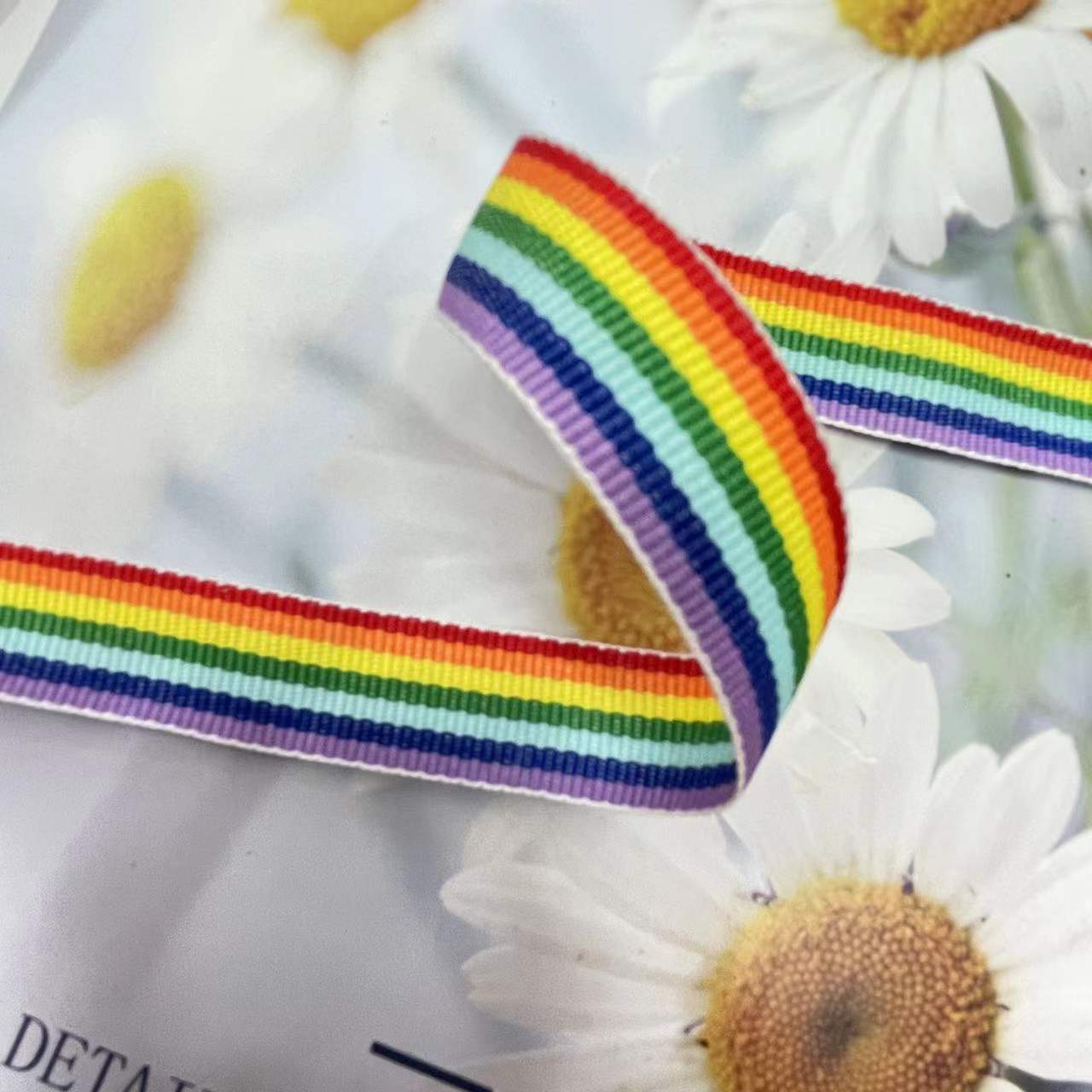 Cinta de poliéster-algodón a rayas de tres colores multi-especificación cinta a juego de color ropa hogar textil cinta fábrica en stock al por mayor