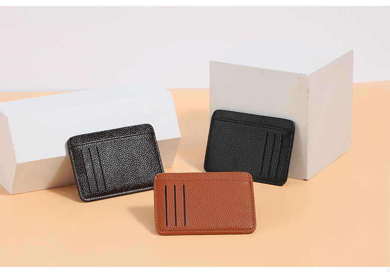 Unisex Solid Color Pu Leather Open Card Holders display picture 1